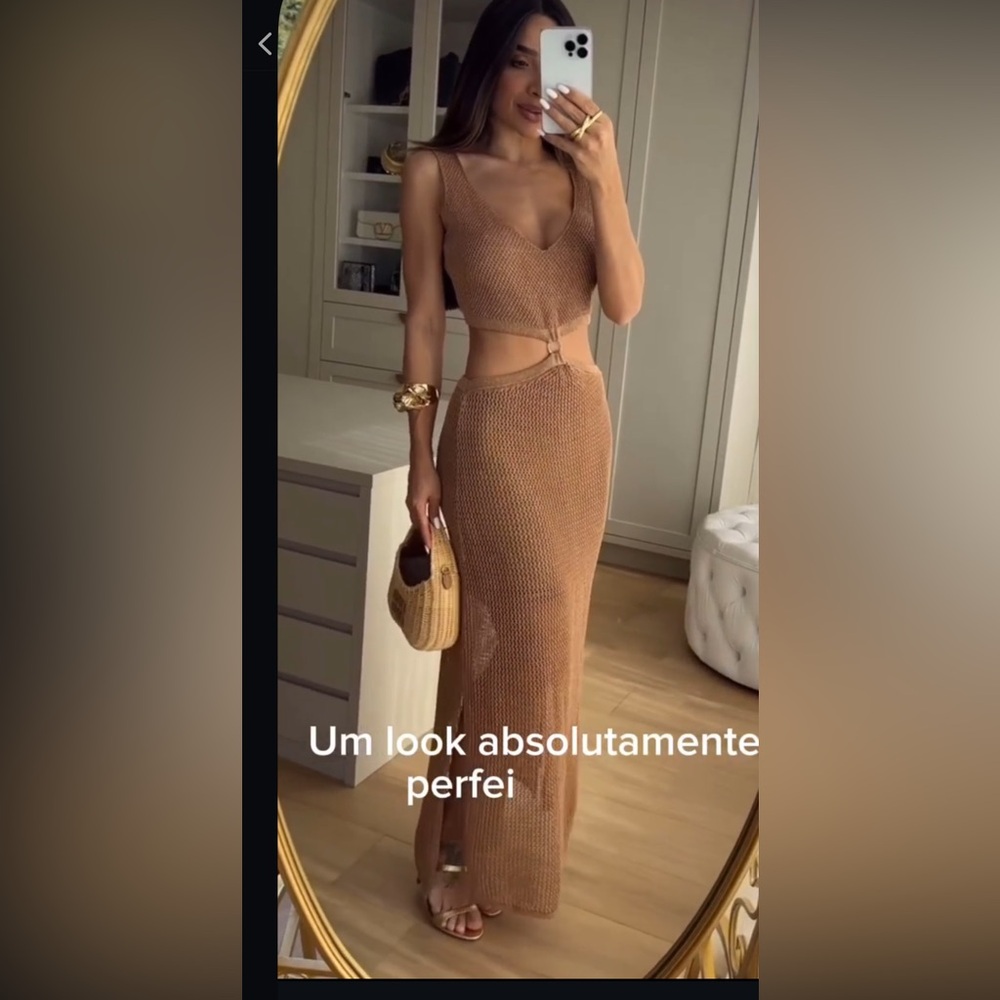 Knit Dress with Gold